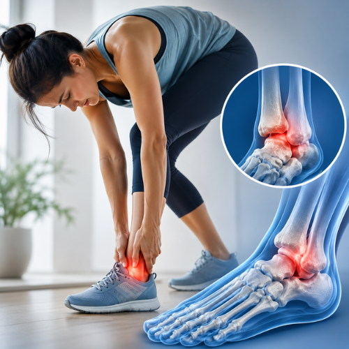 Ankle pain when bending forward caused by ankle impingement